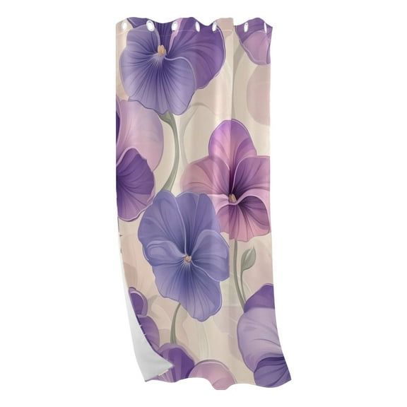 Watercolor Purple Flowers Blackout Curtains for Living Room Bedroom 42W/52W x 84L Insulated Window Drapes 1 Panels