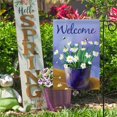 thumbnail image 5 of Welcome Potted Daisies Bee Decoration Spring Garden Flag Outdoor Yard Flag 12" x 18", 5 of 6