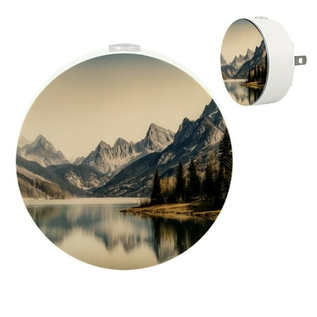 

YZUOUZY Night Lights Plug into Wall Night Lights Bedside Lamps Set of 2 Mountains Clouds Wetlands Rivers
