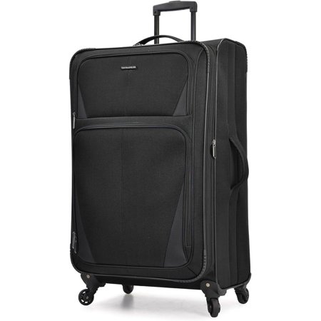 Open Box U.S. Traveler Aviron Bay Expandable Softside Luggage Spinner Wheels 31" - BLACK