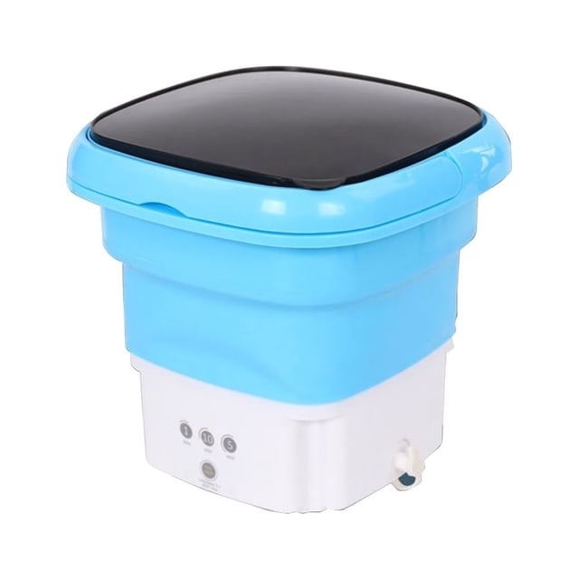serony Large Capacity Portable Washing Machine Foldable Underwear Socks Adjustable Washer Wash Machines Cleaning for Dormitory Blue Type 1