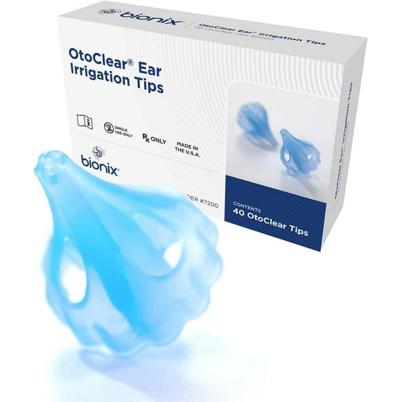 Bionix - OtoClear Ear Irrigation Tips, Earwax Removal Tips, Comfortable, Easy-To-Use, Pairs with Bionix Ear Cleaning Water Systems, For Safe Earwax Removal (40 Count)
