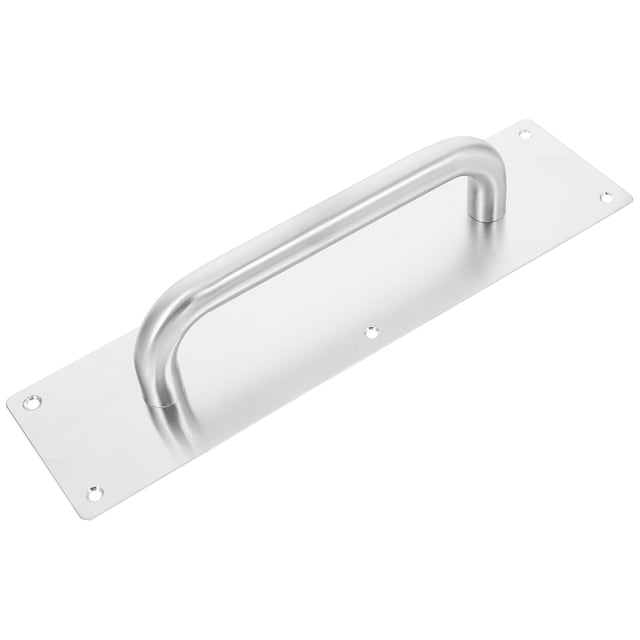 SEWCHICS Poignée de Plaque de Porte Poussoir en Acier Inoxydable Argenté Carré pour Milieux Résidentiels 1ensemble