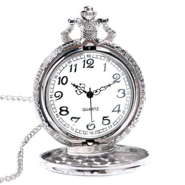 Engineer Two Tone Train Large Pocket Watch Gold Plated for Man or