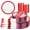 Red, variant on 350PCS Clear and Red Plastic Dinnerware Set for 50 Guests – 100 Red Disposable Plates, 50 Pre-Rolled Napkins, 50 Cups, and Cutlery – Party Supplies for Independence Day and Celebrations