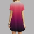 thumbnail image 5 of Bigersell Tunic Dresses for Women Summer Round Neck Short Sleeve T-Shirt Dress Gradient Print Loose Swing Mini Short Dress Beach Sundresses, 5 of 6
