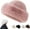 Pink, variant on 2026 New Winter Faux Fur Bucket Hat, Women's Soft Warm Faux Mink Plush Hat Fluffy Fisherman Fuzzy Bucket Cap for Cold Weather