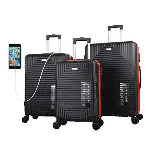 Mirage Luggage Mirage Star Hardside 360 Spinner 3 Piece Luggage Set with Combination Lock and