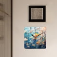 thumbnail image 3 of 14 Inch Wall Clock Battery Operated Square Clock Decorative for Office, Kitchen, Outdoor, Living Room，Wonderful Underwater Corals Fishes Colorful, 3 of 4