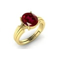 thumbnail image 2 of Natural 925 Sterling Silver Gold Plated Oval Cut ruby ring, July birthstone ring gemstone ring, proposal ring for women Wedding Gift Ring, 2 of 3