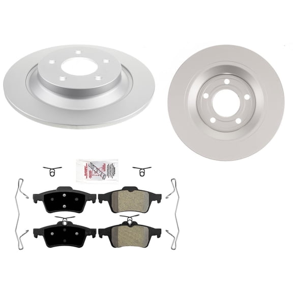 Rear AmeriPro GEO Coated Disc Brake Rotors Brake Pads Hardware for Mazda 5 06-17