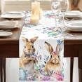 thumbnail image 3 of Table Runners 70 Inches Long Dress Scarves, Bunny Easter Farmhouse Coffee/Dining/Kitchen Table Decor, Holiday Table Runner, Spring Floral Eggs Eucalyptus Leaves Weeping 13x70 Inch, 3 of 9
