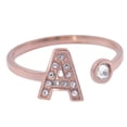 thumbnail image 1 of Anillo de Mujer Inicial Letra LuckyLy, Oro Rosa 18k y Zirconia Cúbica, Modelo Layla rosa 7.5, 1 of 6