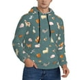 thumbnail image 2 of Pofeuu Farm Animal Print Mens Casual Hooded Collar Drawstring Hoodies Pullover Sweatshirts Casual Long Sleeve Shirts-Medium, 2 of 7