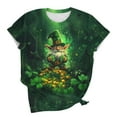 thumbnail image 6 of Haivin Women's St. Patrick's Day Print T-shirt, Short Sleeve Round Neck, Festive Casual Wear for Party and Everyday, 6 of 6