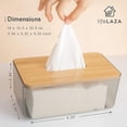 thumbnail image 3 of Minimalist Tissue Box Cover Holder, Modern Transparent Rectangular Bamboo Facial Tissues Dispenser for Bathroom, Bedroom, Living Room, 3 of 7
