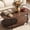 Wood Grain, variant on Gasee 47" Oval Wooden Coffee Table with Metal Frame for Apartments, Living Room, Rust Brown