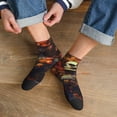 thumbnail image 3 of Pofeuu Vintage Floral Skull Print 30cm Socks, Adult Running Hiking Socks for Youth and Adult, 3 of 7