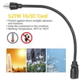 thumbnail image 2 of Cable de extensión DEWENWILS, 1 pie, 16 AWG, SJTW, resistente a la intemperie, negro, 2 of 7