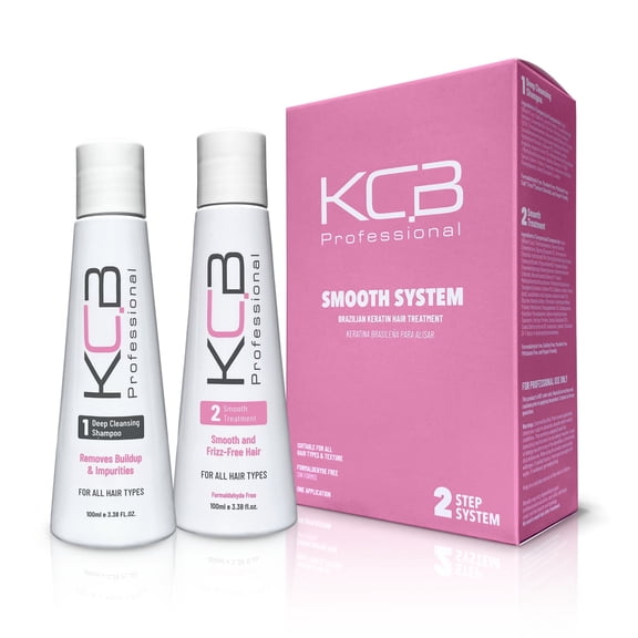 KCB Professional Smooth System, Brazilian Keratin Hair Treatment Kit at Home. All Hair Types.