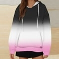 thumbnail image 2 of WREESH Women's Gradient Oversized Hoodie Long Sleeve Casual Sweatshirt Drawstring Hooded Pullover Top with Pocket Pink, 2 of 5