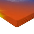 thumbnail image 2 of Ambesonne Apartment Fitted Sheet, Galaxy Sun Clouds, Queen Size, Orange Blue, 2 of 3