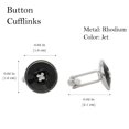thumbnail image 2 of Mancuernilla con Cristal Fino Europeo en forma de Botón–  Bañado en Rodio– Mancuernilla Elegante y Brillante-Mancuernilla de Moda– Regalo especial Ortiz Espinosa Temporada, 2 of 4