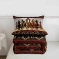 thumbnail image 5 of meiyoeat Vintage Cowboy Horse Aztec Print Full Size Comforter Sets For Boys,Rustic Western Pattern Bedding Comforter Set,Reversible,3 Pieces,1 Comforter and 2 Pillowcases, 5 of 7