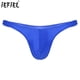 thumbnail image 2 of Traje de baño para hombre, traje de baño brillante con bolsa abultada, tangas, ropa interior de Color sólido, calzoncillos de cintura baja, bragas inferiores para tomar el sol, 2 of 5