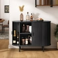 thumbnail image 1 of MARNUR Sideboard Buffet Cabinet 40" Storage Cabinet with 2 Sliding Tambour Doors, Adjustable Shelves for Office Bedroom Hallway Entryway, Black, 1 of 10