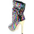 thumbnail image 3 of Liliana Maxim-12 Multi Color Sequins Peep Toe High Heel Above Ankle Bootie, 3 of 7
