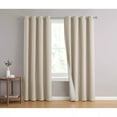 thumbnail image 2 of BLOCKADE 100% Blackout Lined Chambray Window Panel Pair, Beige (52x84), 2 of 4