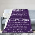 thumbnail image 3 of Grandma Birthday Gifts Grandma Blanket Throw Blanket Grandma Gifts for Grandmother Soft Purple Flannel Blanket Sofa Blanket Durable Travel Blanket Grandma Gifts from Grandchildren 80"X60", 3 of 6