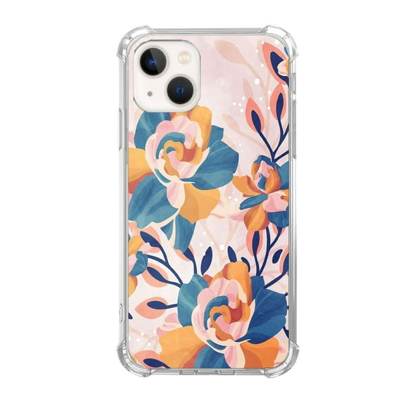 Dog Flower Case for iPhone 14,Aesthetic Colourful Floral Plant Case for Men Women,Unique Soft TPU Bumper Case Cover