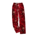 thumbnail image 5 of Enjoytime Christmas Womens Pants Casual Printed Elastic Waist Trousers Fashion Flannel Loose Comfy Pants with Pockets Multicolor L, 5 of 7