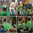 thumbnail image 4 of Jurebecia Snow Queen Dress Princess Costume for Girls Birthday Party up Clothes Toddler with Accessories Kids Green 130 cm 7-8 Years, 4 of 15