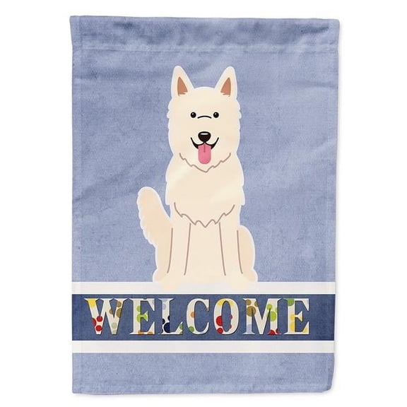 Carolines Treasures BB5626GF White German Shepherd Welcome Garden Size Flag