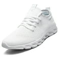 thumbnail image 6 of BUBUDENG Mens Walking Sneakers Athletic Shoes Breathable Knit Casual Shoes 9 White Trainers Lightweight, 6 of 8