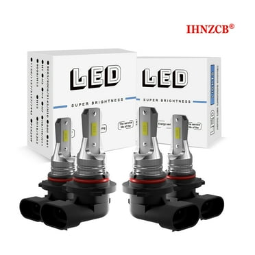 IHNZCB 9005/9006 LED Headlight Bulbs Combo Kit, 500% Times Brighter, 6500K White,Pack of 4