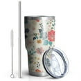 thumbnail image 2 of 30oz Pioneer Flower Tumblers Stainless Steel Tumbler with Lid and Straw,Vacuum Insulated Double Wall Travel Tumbler Cups Mug with Cleaning Brush for Coffee,Tea, 2 of 7