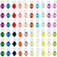 thumbnail image 1 of 100 cuentas facetadas de 8 mm, 20 colores, colgantes acrílicos transparentes, cuentas bicono con bucles., 1 of 5