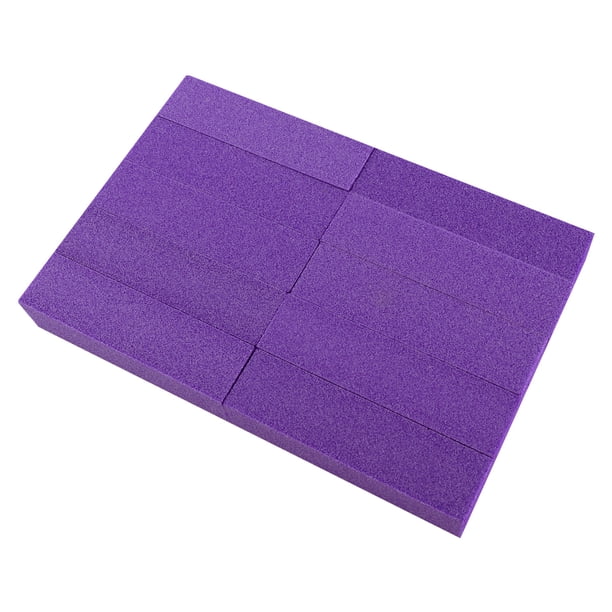 10 limas pulidoras de cuatro caras para uñas, bloque de pulido, esponja para lijar y esmerilar uñas, bloque para salón de uñas (morado)