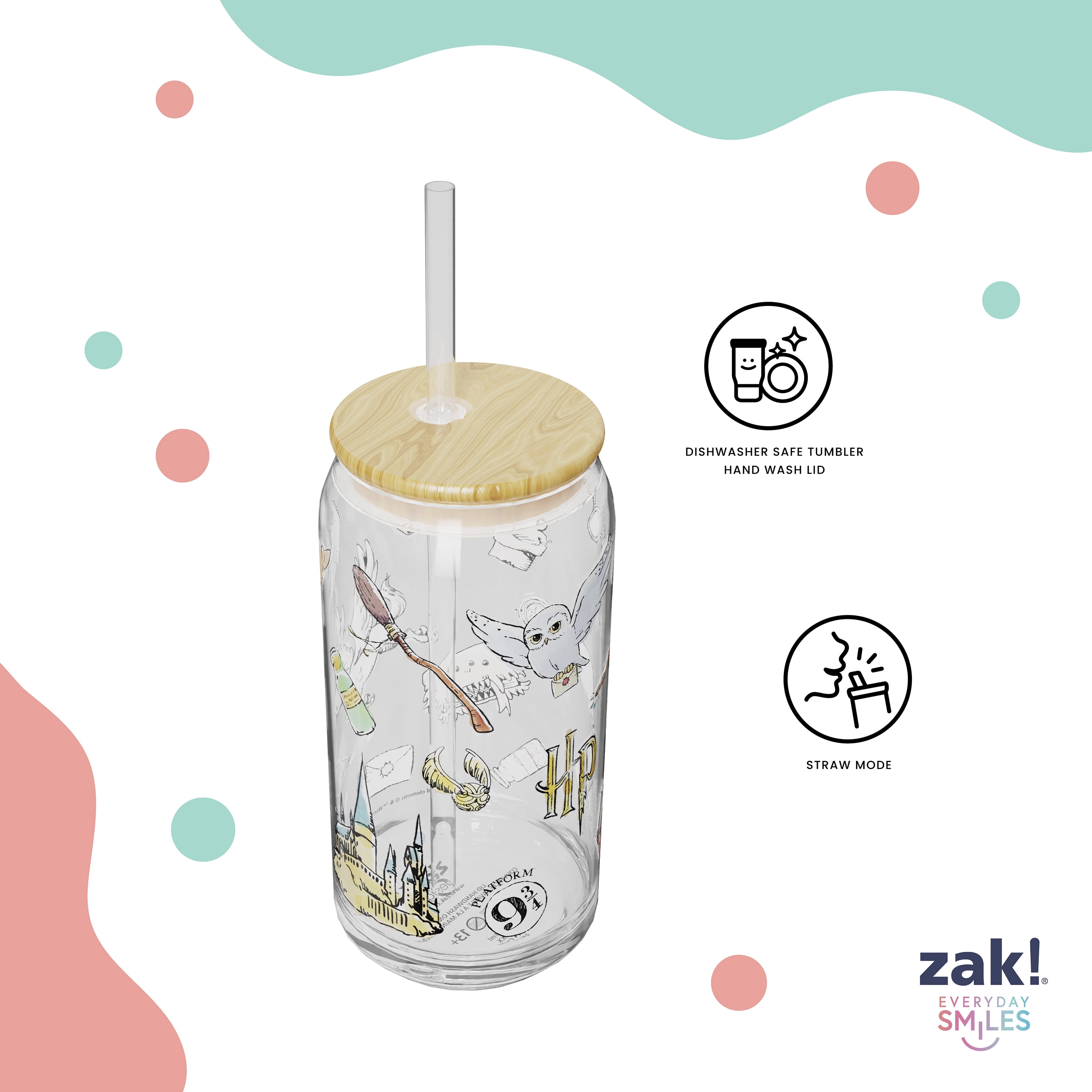 Zak Designs 20oz Harry Potter Glass Hadley Tumbler