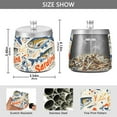 thumbnail image 2 of Yayeee Ashtray with Lid for Cigarette Smokeless Stainless Steel Home Ash Holder, Blue Sardines Pattern, 2 of 7