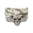 thumbnail image 2 of CZ Eyes 925 Sterling Silver Flying Skulls Wing Charms Ring TA446 Small Model US Size 10.5, 2 of 16
