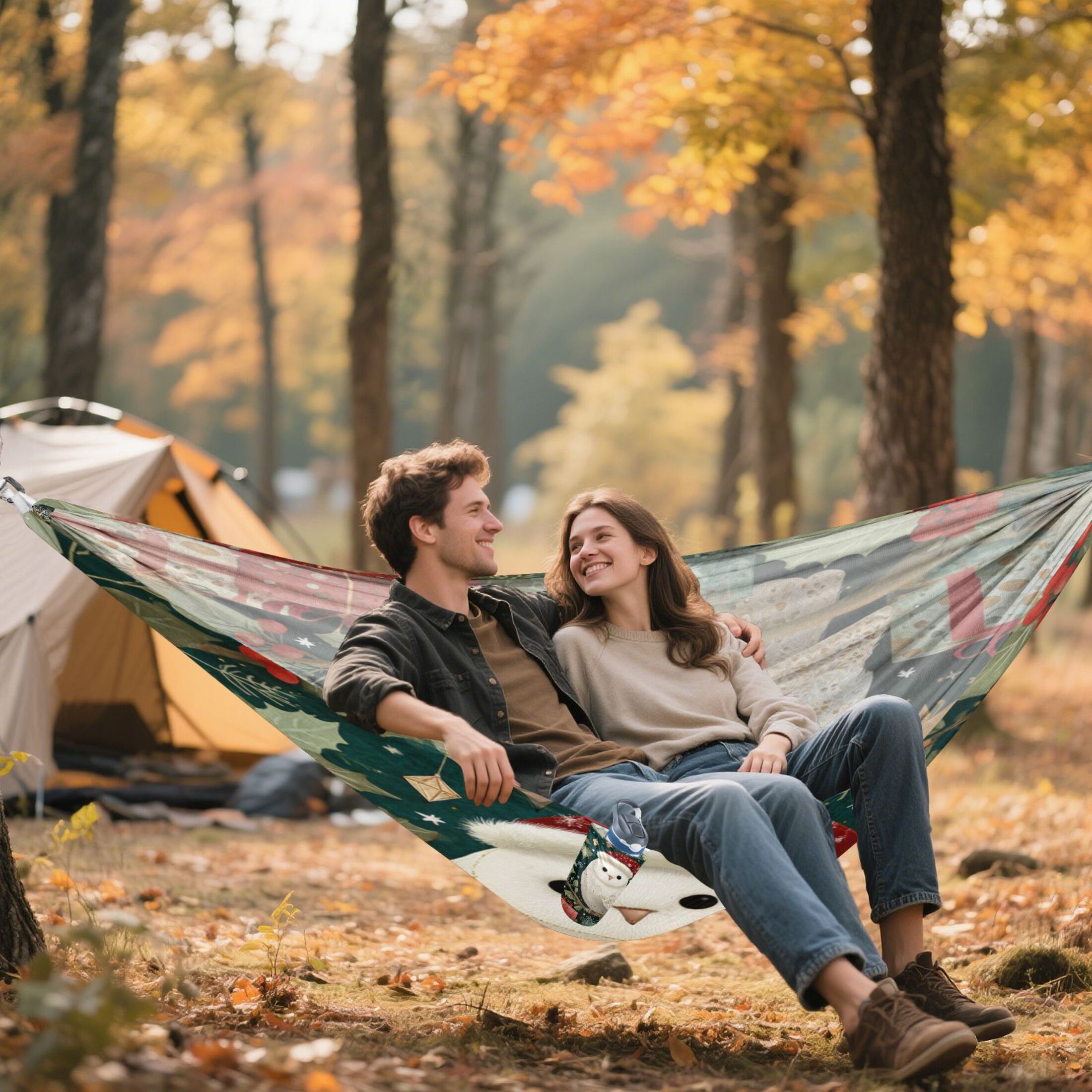 Hammock Camping Hammock Nylon Portable Hammock Travel Camping Hammock Warm Christmas Owl