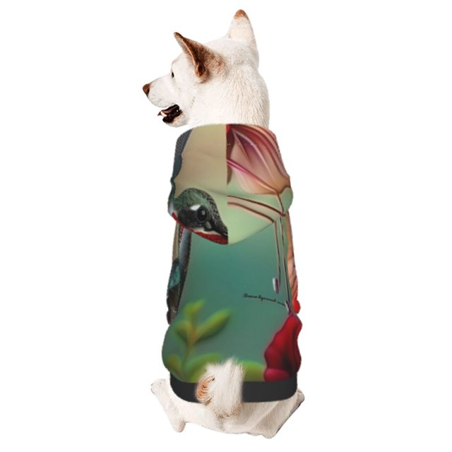 Balery Hummingbird Floral Paradise Sudadera con Capucha para Perros Pequeños – Ropa para Mascotas, Disfraz para Perros y Gatos, Ideal para Fiestas y Cosplay-Medium
