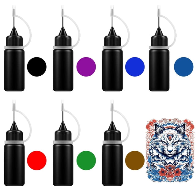 Kit de tinta de tatuaje temporal de 7 colores para mujeres y hombres LJYBobin