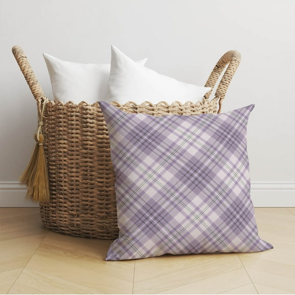 Chinny Tartan Purple Throw Pillow