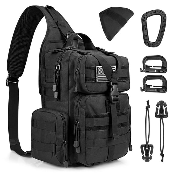 G4Free Outdoor Sling Bag Crossbody Backpack with Adjustable Holder, Durable Shoulder Daypack for Men